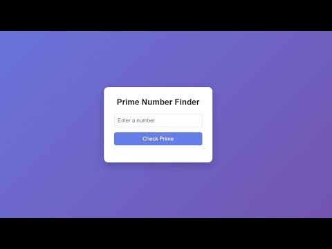 Prime Number Finder Using HTML CSS & JavaScript | JavaScript Mini Project