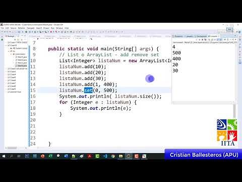 Como usar List y ArrayList metodos add remove set en JAVA