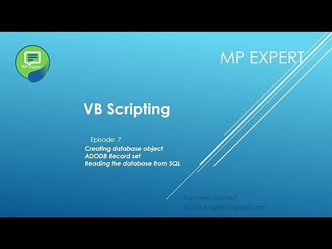 VB Script Episode: 7 (Reading data from SQL Database )