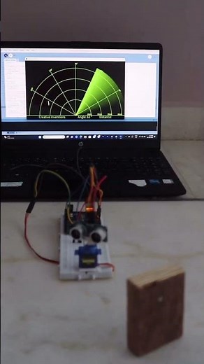 DIY Radar System 📡| Ultrasonic sensor |Arduino #shorts
