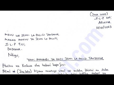 Jinsi ya kuandika Barua ya maombi ya ajira Jeshi la Polisi 2026