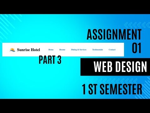 Create a Sticky Header with Logo & Navbar | Sunrise Hotel Website HTML & CSS Tutorial