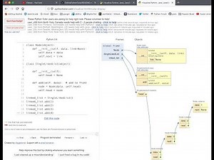 PythonTutor Visulaize Showcase: linked list example case