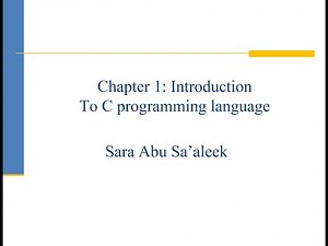 Introduction To C programming language