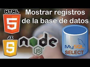 Mostrar registro de tabla de Mysql usando node js y JavaScript
