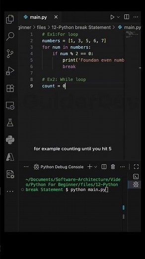 Python break Statement in a Min | Control Flow Tools | Python for beginners