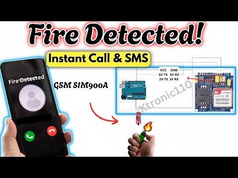 Fire Detected! SMS & Call Alert System using Arduino & GSM SIM900A | Arduimo Project Full Tutorial