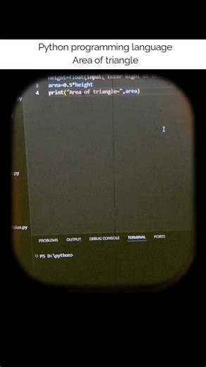 Learning Python made easy!📐 Here’s how to calculate the Area of a Triangle using just a few #coding😢
