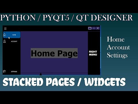 #8 Python Multi Pages App | Stacked Pages / Widgets Python Desktop App QTDesigner, Pyqt5, Pyside2