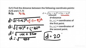 How to Use the Distance Formula Given 2 Coordinate Points | Geometry | Study.com