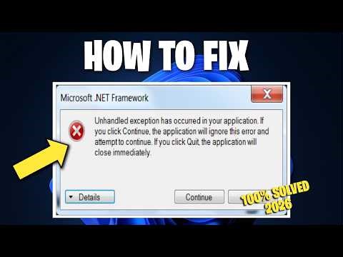 Microsoft .NET Framework Unhandled exception has occurred in your application Error - How To Fix