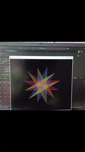 ✨"Moving Star Animation in Python Turtle| Creative Coding"🐢💻