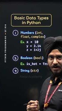 Basic Data Types in Python #Python #NesoAcademy #QuickConcepts