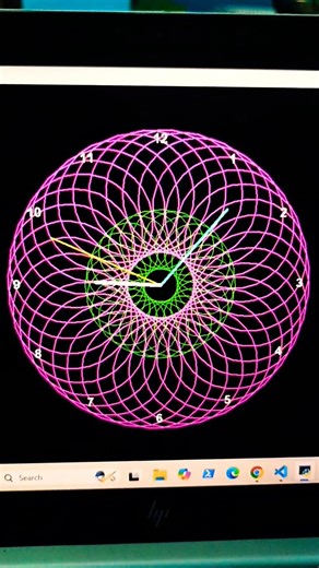 Python Turtle Clock Art 🕒 | Time Visualized with Code #shorts #turtlegraphics #codingart #pythonart