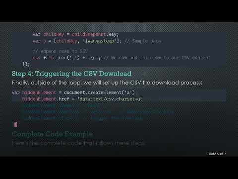 How to Write Data into One CSV File from Firebase Using JavaScript