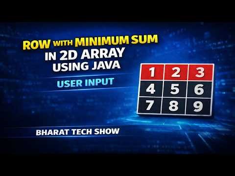 ROW WITH MINIMUM SUM IN 2D ARRAY USING JAVA | USER INPUT | BHARAT TECH SHOW