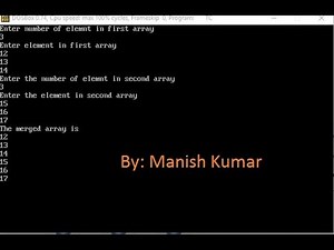 C program to merge two unsorted array-39