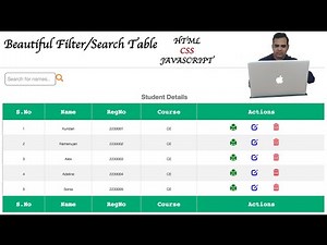 Beautiful Filter/Search Table in HTML, CSS and JavaScript well explained | Kundan Kumar.