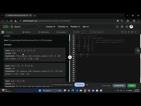 Day 23: Maximum Product Subarray | Dynamic Programming | Handling Negatives and Zeros