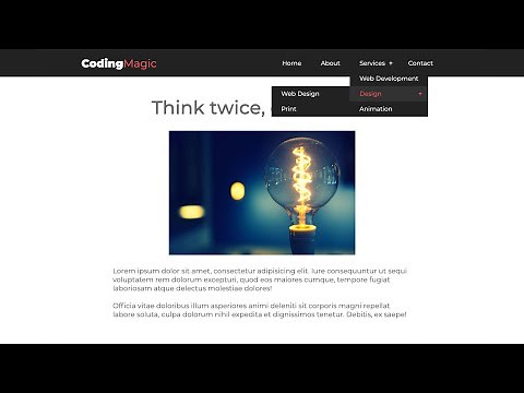 Responsive Navbar with nested menus with HTML, CSS & Javascript