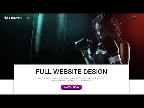 How To Make A Website Using HTML CSS & Bootstrap | Fitness Sports Website Design Full Video