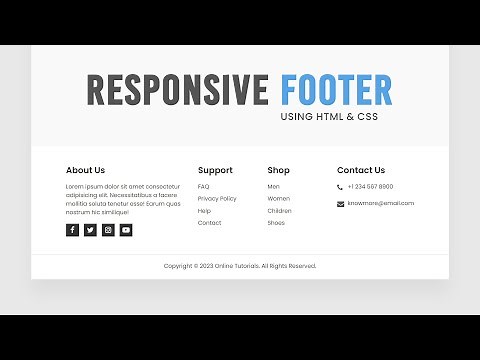 Responsive Footer Design Using Html & CSS