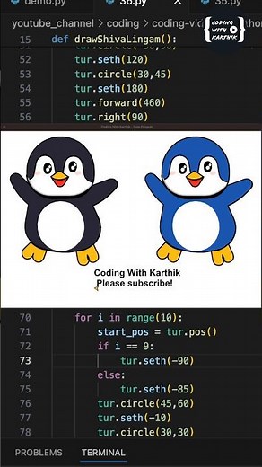 Python Turtle - Cute Penguin 😍 new graphics 35 Short 😻 | Latest graphics 2024 | Python Turtle | New