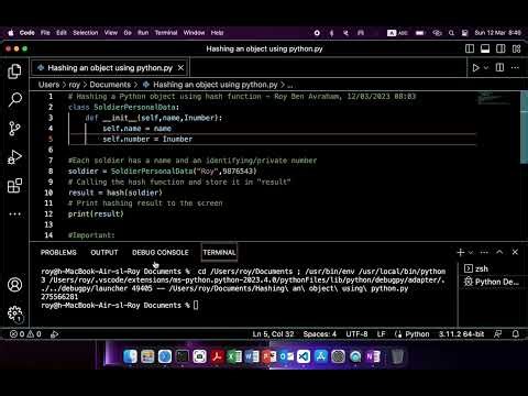 Hashing a Python object using hash function