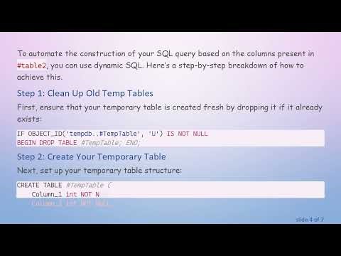 Creating a Dynamic Inner Join with Multiple Columns in SQL Server