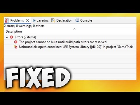 How to Fix Java Build Path Problems in Eclipse - Project Cannot Be Built Until Errors are Resolved
