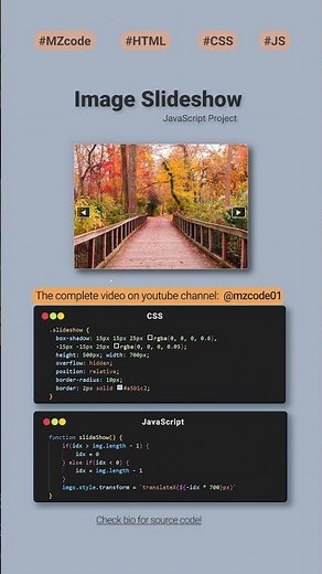 🖼️ Modern Image Gallery Slideshow | Stunning Hover Effects | HTML & CSS | MZCode01 Tutorial #css