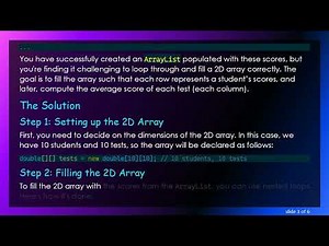 Filling a 2D Array with Contents from an ArrayList
