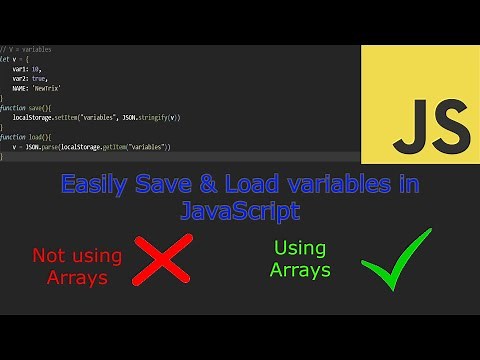 Save & Load All Variables To Local Storage | EASY | JavaScript | HTML