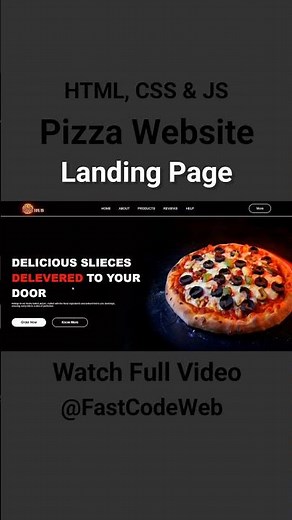 How to Create Pizza Website Using HTML & CSS | Fast Code