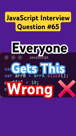 Q65 - JavaScript Interview Question | #javascript #reactjs #frontend #frontenddeveloper #webdev