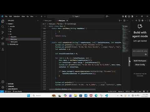 pembuatan menu restoran dengan program java