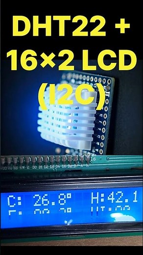 dht22 + i2c 16x2 lcd #arduino #temperature #humidity #sensor #tutorial #온도센서 #lcd #아두이노 #dht22