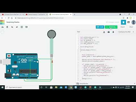 force sensor with arduino in tinkercad | simulation of force sensor with arduino in tinkercad