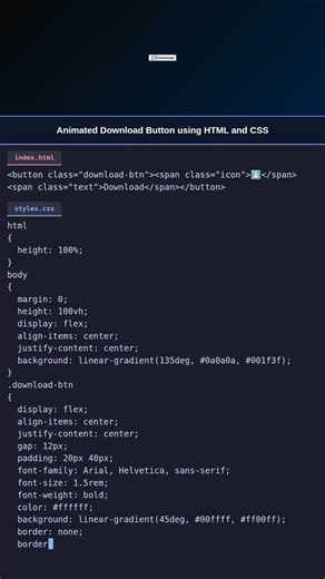 Epic Download Button | HTML CSS #webdevelopment #htmlcss #coding
