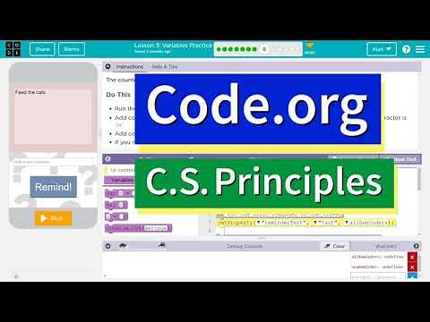 Code.org Lesson 3.7 Variables Practice | Tutorial with Answers | Unit 4 CS Principles