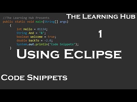 Working with Eclipse | Code Snippets 1