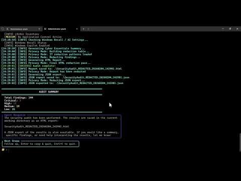 Agentic PowerShell Security Audit: Feed Script to AI → Autonomous Agent + Chat Report