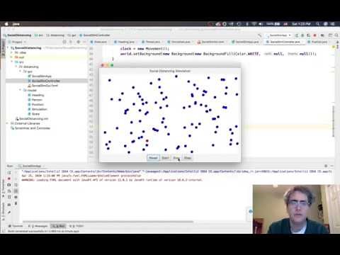 Social Distancing Simulation in JavaFX: 4 - Animation Timer, Start, and Stop