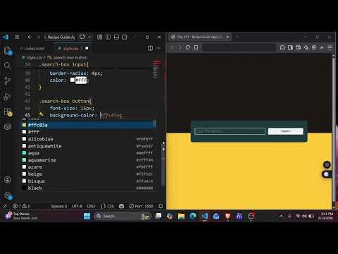Recipe App Website Using HTML CSS JavaScript | Beginner Project