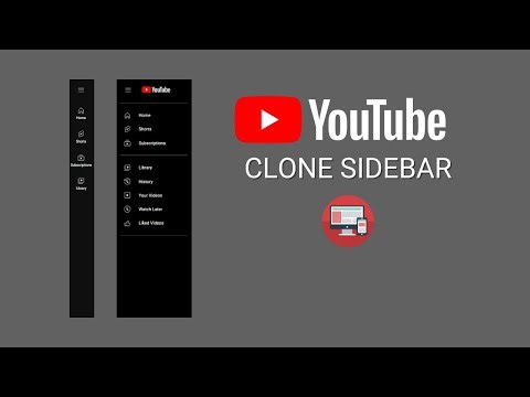 Clone Youtube Sidebar Layout with HTML, CSS & JavaScript