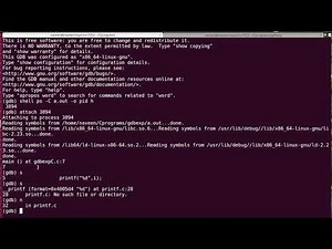 gdb debugging on running process