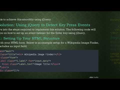 How to Trigger a Function on Enter Key Press Using jQuery
