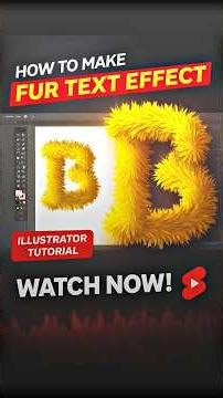Illustrator Fur Text Effect Tutorial 🔥 | How to Create Realistic Fur Text in #Shorts