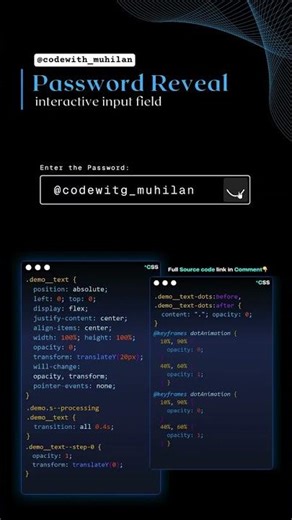 Password Reveal Input Field with HTML CSS & JavaScript 🔐