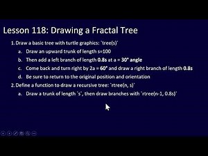 Python Challenge for ALL, Lesson 118: Drawing a fractal tree
